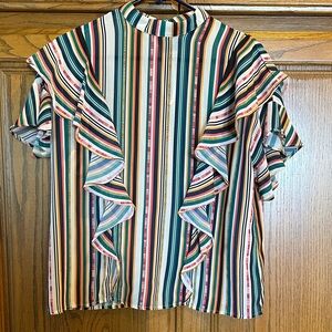 Jealous Tomato striped ruffle top